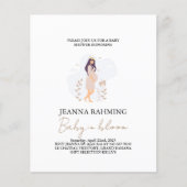 Papier Bébé mignon dans Baby shower en fleur Invitation (Devant)