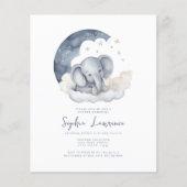Papier Bébé mignon Eléphant Baby shower Invitation (Devant)