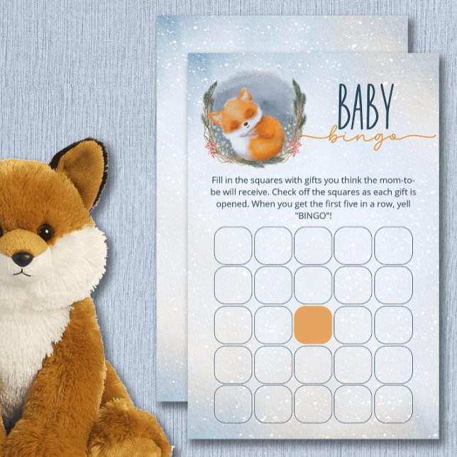 Papier Bébé mignon Fox neige Baby shower d'hiver jeu de b (Créateur téléchargé)