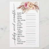 Papier Bébé Mot Bébé Boho Dusty Rose Floral (Devant)