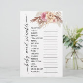 Papier Bébé Mot Bébé Boho Dusty Rose Floral (Debout devant)