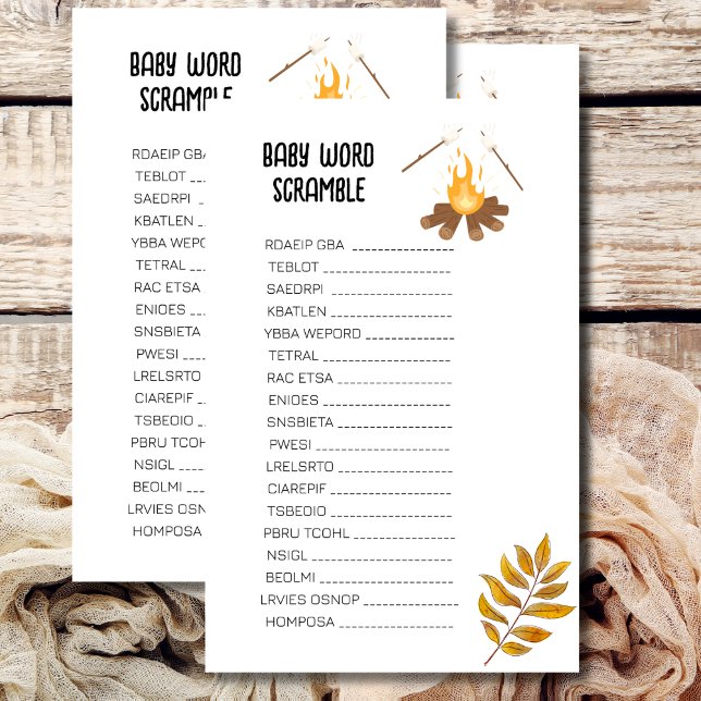 Papier Bébé mot brouille Smore fun thème baby shower (Créateur téléchargé)