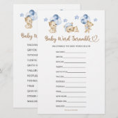 Papier Bébé Mot Scramble Bear Baby shower Garçon (Devant / Derrière)