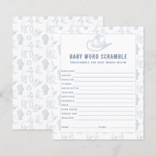 Papier Bébé Mot Scramble Cowboy Baby shower
