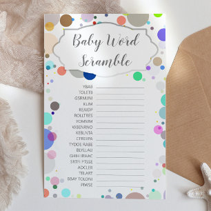 Papier Bébé Mot Scramble Douche Jeu Révélation de genre