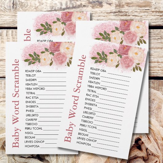 Papier Bébé Mot Scramble Glitz Et Glam Parties scintillan