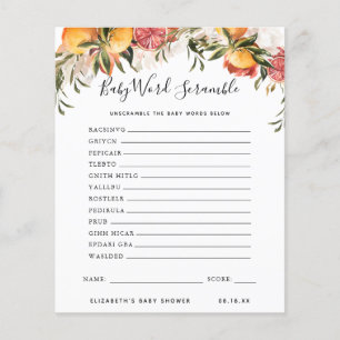 Papier Bébé Mot Scramble Jeu Baby shower