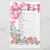 Papier Bébé Mot Scramble Sweet Girl Balloon Eucalyptus (Devant)