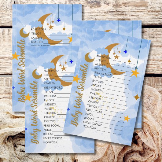 Papier Bébé Mot Scramble Twinkle Little Star