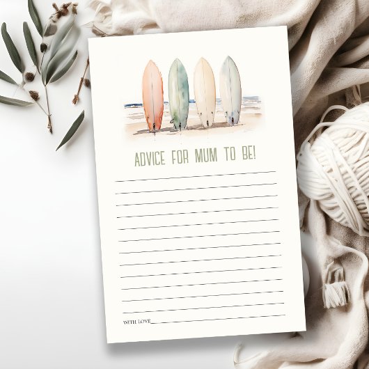 Papier Bébé neutre à bord Surfboard Conseils Baby shower