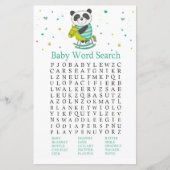 Papier Bébé Panda Baby shower Word Recherche Jeu (Devant)