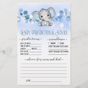 Papier Bébé Prédiction et conseil Jeu Baby shower Jeu