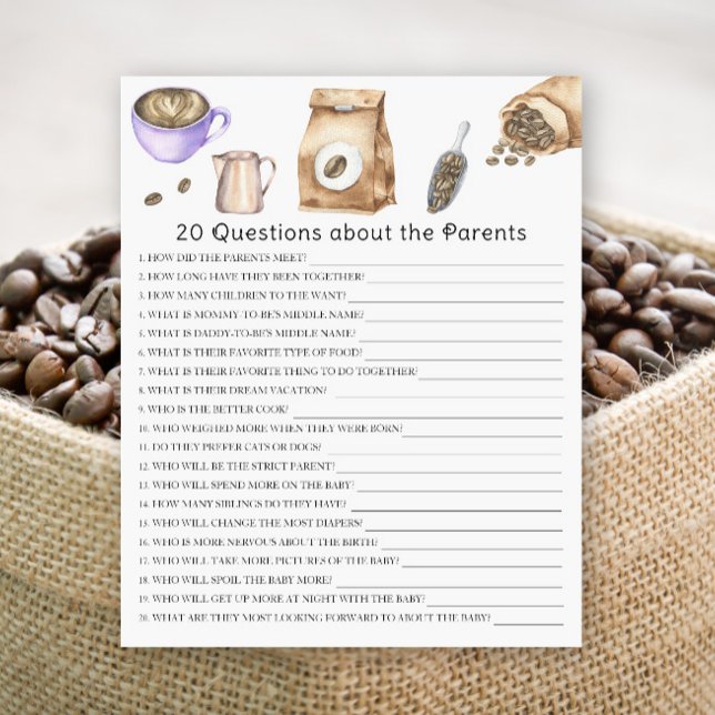 Papier Bébé prépare du café - 20 questions sur les parent (Créateur téléchargé)