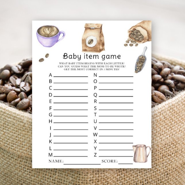 Papier Bébé prépare du café Baby shower Jeu d'objet pour  (Créateur téléchargé)
