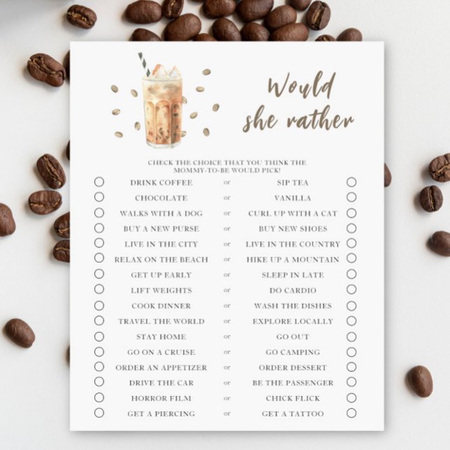 Papier Bébé prépare du café glacé. Qu'est-ce qu'elle préf (Créateur téléchargé)