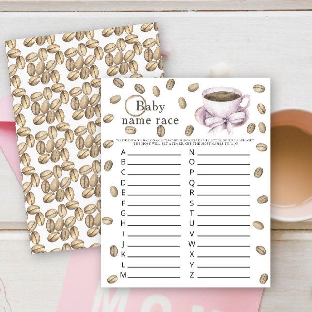 Papier Bébé prépare du café - Jeu de course de noms de bé (Créateur téléchargé)