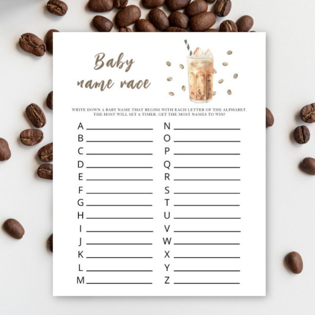 Papier Bébé prépare du café - Jeu de course de noms de bé (Créateur téléchargé)