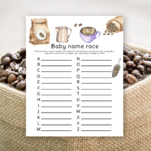 Papier Bébé prépare du café - Jeu de course de prénoms po