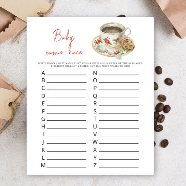 Papier Bébé prépare du café - Jeu de course de prénoms po (Créateur téléchargé)