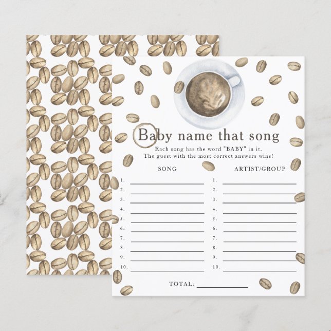 Papier Bébé prépare du café - Jeu de devinette de chanson (Devant / Derrière)