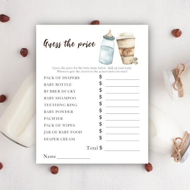 Papier Bébé prépare du café - Jeu de devinette de prix (Créateur téléchargé)