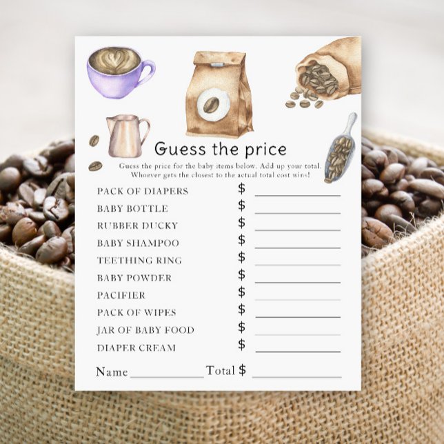 Papier Bébé prépare du café - Jeu de devinette de prix (Créateur téléchargé)