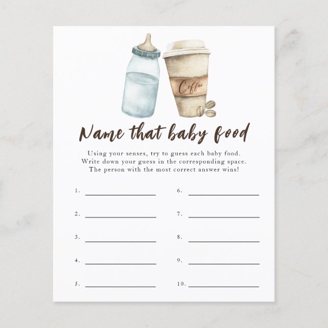 Papier Bébé prépare du café - Nommez cette nourriture pou (Devant)