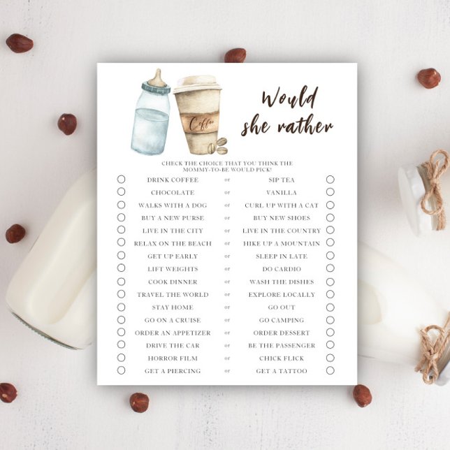 Papier Bébé prépare du café. Qu'est-ce qu'elle préfèrerai (Créateur téléchargé)