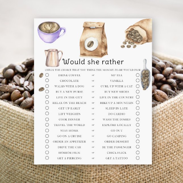 Papier Bébé prépare du café. Qu'est-ce qu'elle préfèrerai (Créateur téléchargé)