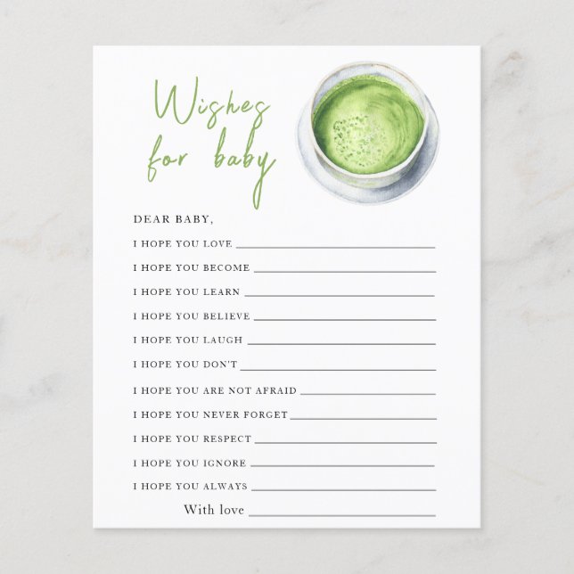 Papier Bébé prépare du matcha - vœux pour bébé (Devant)