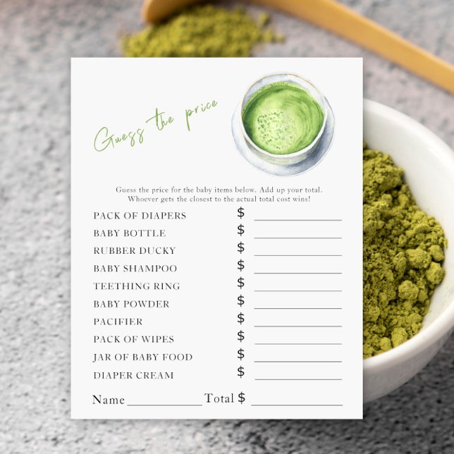 Papier Bébé prépare un matcha - Jeu de devinette de prix (Créateur téléchargé)