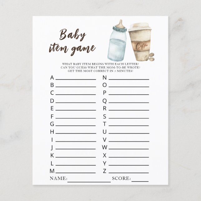 Papier Bébé prépare une douche de bébé au café Jeu d'obje (Devant)