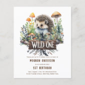 Papier Bébé Sauvage Animaux de la Forêt Hérisson Rustique (Devant)