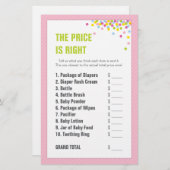 Papier Bébé Sprinkle / Baby shower Prix est correct - Ros (Devant / Derrière)