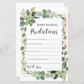 Papier Bébé succulent prédictions et conseils jeu bébé (Devant / Derrière)