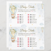 Papier Bébé Traits Baby shower jeu (Devant / Derrière)