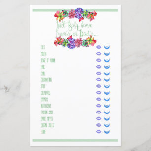 Papier Bébé Traits Baby shower Succulent Jeu