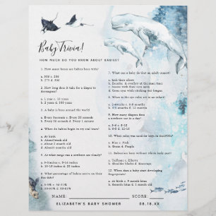 Papier Bébé Trivia Jeu Baby shower