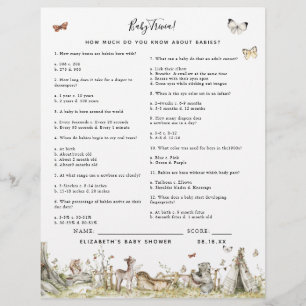 Papier Bébé Trivia   Jeu Baby shower