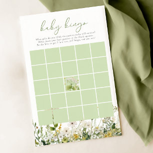 Papier Bébé Vert En Fleur Fleur sauvage Bingo Jeu