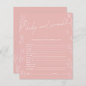 Papier Bébé Word Scramble Baby shower Jeu (Devant / Derrière)