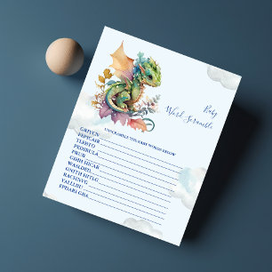 Papier Bébé Word Scramble Baby shower Jeu