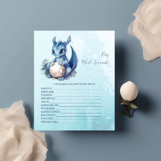 Papier Bébé Word Scramble Baby shower Jeu
