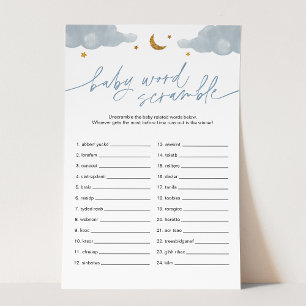 Papier Bébé Word Scramble Star Baby shower Jeu