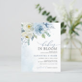 Papier Bébés BUDGET en Fleur Twins Douche Invitation (Debout devant)