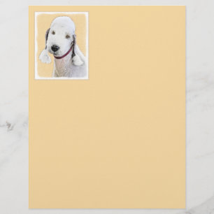 Papier Bedlington Terrier Peinture - Art Chien original