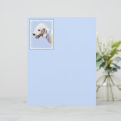 Papier Bedlington Terrier Peinture - Art Chien original (Debout devant)
