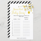 Papier Bee Baby shower Game - Nom Que Baby Song (Devant / Derrière)