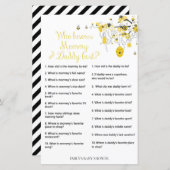 Papier Bee Baby shower Game - Qui connaît papa & Maman (Devant / Derrière)