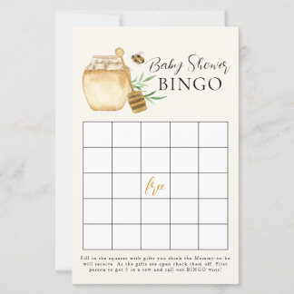 Papier Bee Baby Shower Yellow Bingo Game Card
